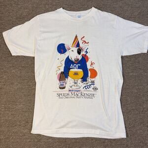 Spuds Mackenzie 1987 Budweiser Party Animal Single Stitch Large White 18x26